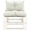 vidaXL 8-tlg. Paletten-Lounge-Set mit Kissen in Beige Holz