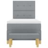 vidaXL Boxspringbett mit Matratze Hellgrau 90 x 200 cm Stoff