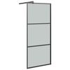 vidaXL Duschscreens Schwarz 80 x 195 cm Glas und Aluminium