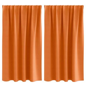 vidaXL Verdunkelungs-Vorh&auml;nge mit Ringen 2 pcs Helles Orange