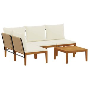 vidaXL 5 stk. Massives Akazienholz & Seil Natur