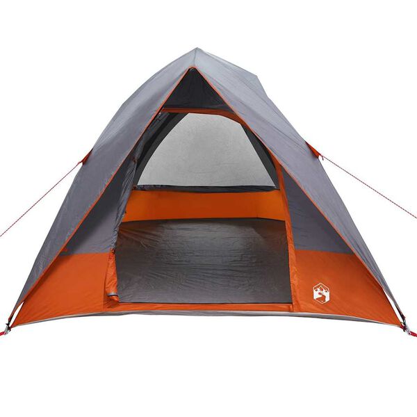 vidaXL Campingzelt mit Dach Grau und Orange 275 x 230 x 140 cm Taft
