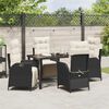 vidaXL Garten Essgruppe mit Kissen 5 pcs Schwarz Poly-Rattan