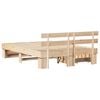 vidaXL Bettrahmen mit Kopfteil Braun 150 x 200 cm Massives Kiefernholz