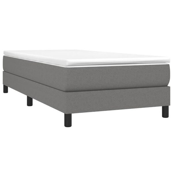 vidaXL Boxspringbett mit Matratze Dunkelgrau 90x190 cm Stoff