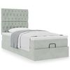 vidaXL Ottoman-Bett mit Matratzen Hellgrau 100x200 cm Samt