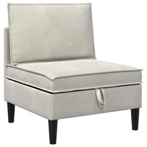 vidaXL Mittels Sofa mit Stauraum Creme Samt