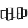 vidaXL Wandregal Schwarz Eichen-Optik 159x18x65 cm Holzwerkstoff