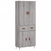 vidaXL Highboard Grau Sonoma 69,5x34x180 cm Holzwerkstoff