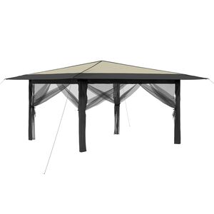 vidaXL Pavillon mit 4 Seitenw&auml;nden 4 x 4 m Creme und Anthrazit