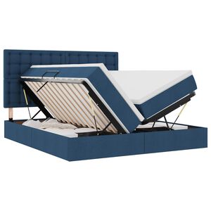 vidaXL LED-Speicherbett mit Matratze Blau 180 x 200 cm Stoff