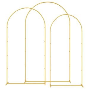 vidaXL Hochzeitsbogen 3 Stk. Gold 120 x 40 x 217 cm Stahl