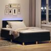 vidaXL LED Boxspringbett mit Matratze Schwarz 120 x 190 cm Stoff
