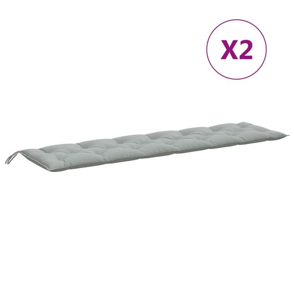 vidaXL Gartenbank-Auflagen 2 Stk. Melange Hellgrau 200x50x7 cm Stoff
