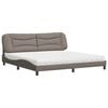 vidaXL Bett mit Matratze "Hvar" Taupe 200x200 cm Stoff