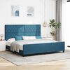 vidaXL Boxspringbett mit Kopfteil Dunkelblau 200 x 200 cm Samt