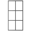vidaXL Schiebetür ESG-Glas und Aluminium 102x205 cm Schwarz