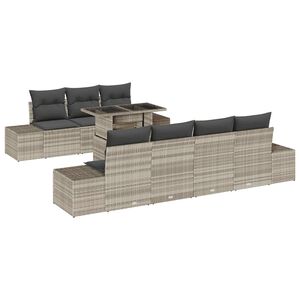 vidaXL Sofa Set 8 stk. Hellgrau Poly-Rattan
