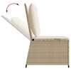 vidaXL Gartensessel mit Liegefunktion und Kissen Beige Poly Rattan
