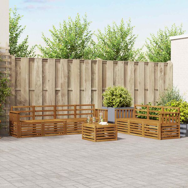 vidaXL Sofagarnituren 8 pcs Natur Massivholz Akazie
