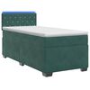 vidaXL Boxspringbett mit Matratze und LED Dunkelgr&uuml;n 80 x 200 cm Samt