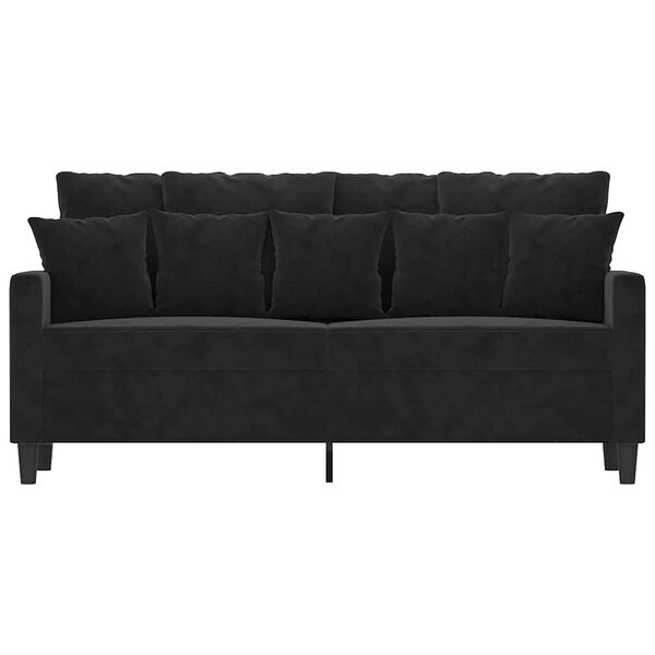 vidaXL 2-Sitzer-Sofa Schwarz 140 cm Samt