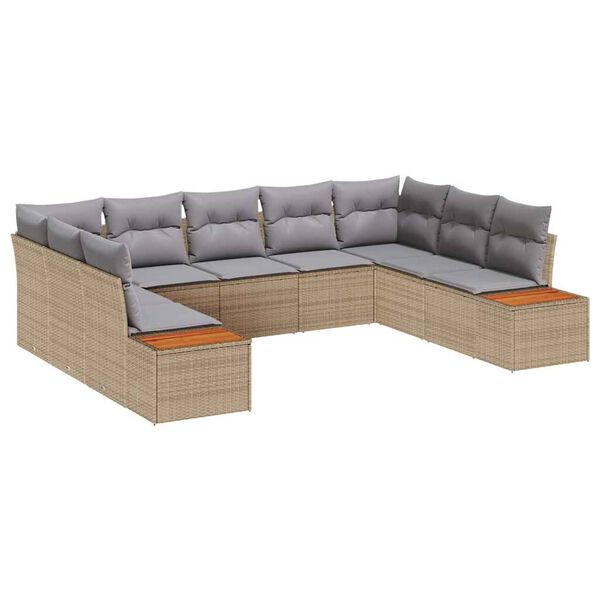 vidaXL Gartensofa-set mit Kissen 5 pcs Beige und Hellgrau Polyrattan