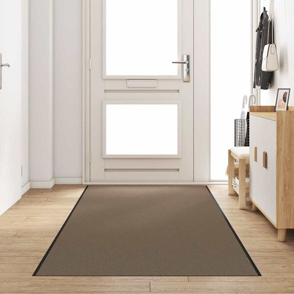 vidaXL Fu&szlig;matte Beige und Schwarz 120 x 400 cm Polypropylen und Vinyl