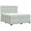 vidaXL Boxspringbett mit Matratze Hellgrau 180 x 200 cm Samt