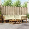 vidaXL Outdoor-Sofagarnitur mit Kissen 5 pcs Natur und Creme