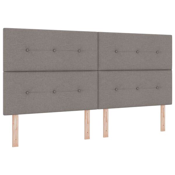 vidaXL Boxspringbett mit Matratze Dunkelgrau 90x190 cm Taupe Stoff