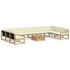 vidaXL Outdoor-Sofagarnitur mit Kissen 11 pcs Wei&szlig; und Creme