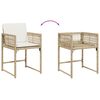 vidaXL 5-tlg. Garten-Essgruppe mit Kissen Beige Poly Rattan