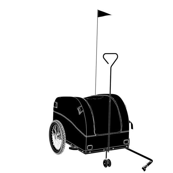 vidaXL Fahrradanh&auml;nger Schwarz und Gr&uuml;n 45 kg Eisen