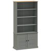 vidaXL B&uuml;cherregal VIGO Grau 85x35x170 cm Massivholz Kiefer