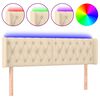vidaXL LED Kopfteil Creme 163x16x78/88 cm Stoff