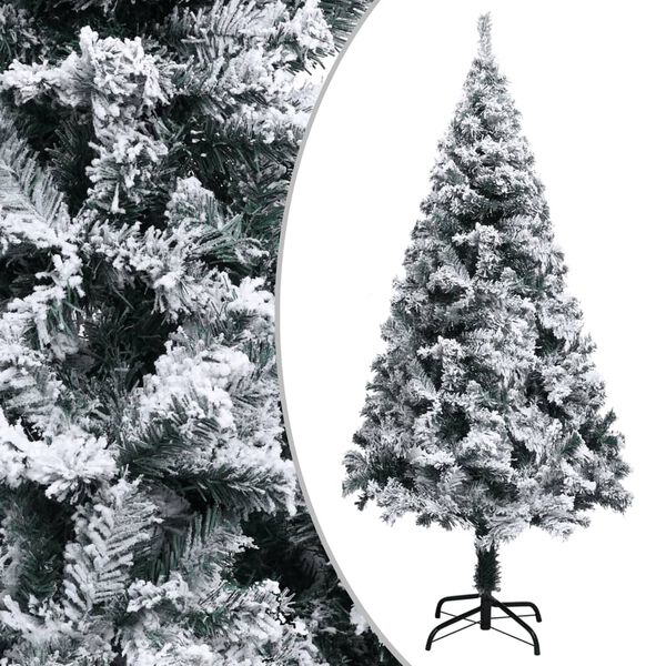 vidaXL K&uuml;nstlicher Weihnachtsbaum mit Schnee Gr&uuml;n 120 cm PVC