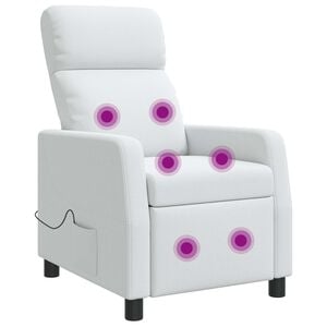 vidaXL Massage Relaxsessel Wei&szlig; Stoff