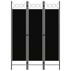 vidaXL 3-tlg. Raumteiler Schwarz 120 x 180 cm