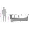 vidaXL Gartensofa mit Kissen Beige Poly Rattan