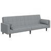 vidaXL Schlafsofa 2-Sitzer mit Fu&szlig;hocker Hellgrau Stoff