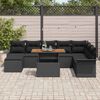 vidaXL Garten-Sofa-Set mit Kissen 9 pcs Schwarz