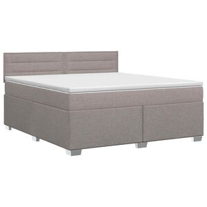 vidaXL Boxspringbett mit Matratze Taupe 140 x 190 cm Stoff