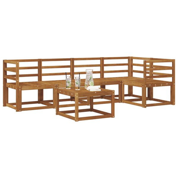 vidaXL Outdoor-Sofagarnitur mit Kissen 6 pcs Natur und Creme