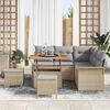 vidaXL Gartensofa-set mit Kissen 8 pcs Beige Poly-Rattan