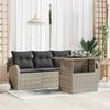vidaXL Gartensofa-set mit Kissen 5 pcs Hellgrau Poly-Rattan