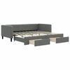 vidaXL Tagesbett Ausziehbar mit Schubladen Dunkelgrau 90x190 cm Stoff