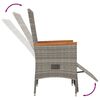 vidaXL 3-tlg. Garten-Essgruppe mit Kissen Grau Poly Rattan