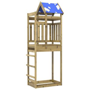 vidaXL Spielturm Braun 85 x 52,5 x 239 cm Massives impr&auml;gniertes Holz
