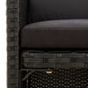 vidaXL Gartenstühle mit Kissen 2 Stk. Poly Rattan Schwarz
